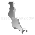 Congressional District 1, California (Gray Gradient Fill with Shadow)