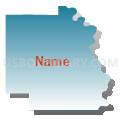 Burt County, Nebraska (Blue Gradient Fill with Shadow)
