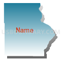 Allamakee County, Iowa (Blue Gradient Fill with Shadow)