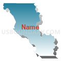 Diablo Range CCD, Santa Clara County, California (Blue Gradient Fill with Shadow)