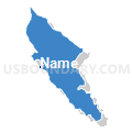 West Santa Clara CCD, Santa Clara County, California (Solid Fill with Shadow)