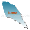 Mendocino CCD, Mendocino County, California (Blue Gradient Fill with Shadow)