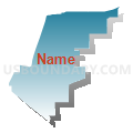 Ontario CCD, San Bernardino County, California (Blue Gradient Fill with Shadow)