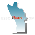 Union precinct, Union County, Illinois (Blue Gradient Fill with Shadow)