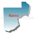 District 1, Jackson Parish, Louisiana (Blue Gradient Fill with Shadow)