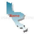 District 1B, De Soto Parish, Louisiana (Blue Gradient Fill with Shadow)
