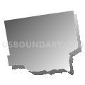 Ludlow town, Hampden County, Massachusetts (Gray Gradient Fill with Shadow)
