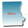 Scanlon city, Carlton County, Minnesota (Blue Gradient Fill with Shadow)