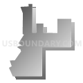 Backus city, Cass County, Minnesota (Gray Gradient Fill with Shadow)