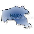 North Knobs township, Yadkin County, North Carolina (Radial Fill with Shadow)
