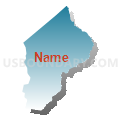 Averasboro township, Harnett County, North Carolina (Blue Gradient Fill with Shadow)