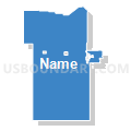 West Mercer UT, Mercer County, North Dakota (Solid Fill with Shadow)