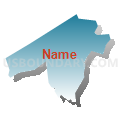Yeadon borough, Delaware County, Pennsylvania (Blue Gradient Fill with Shadow)