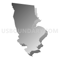 California borough, Washington County, Pennsylvania (Gray Gradient Fill with Shadow)