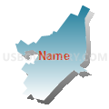 Emmaus borough, Lehigh County, Pennsylvania (Blue Gradient Fill with Shadow)