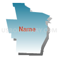 Sayre borough, Bradford County, Pennsylvania (Blue Gradient Fill with Shadow)