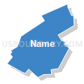 East Bangor borough, Northampton County, Pennsylvania (Solid Fill with Shadow)