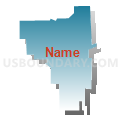 Jackson Center borough, Mercer County, Pennsylvania (Blue Gradient Fill with Shadow)