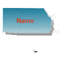 Oconto city, Oconto County, Wisconsin (Blue Gradient Fill with Shadow)