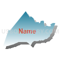 Pocasset CDP, Massachusetts (Blue Gradient Fill with Shadow)