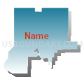 Newaygo city, Michigan (Blue Gradient Fill with Shadow)