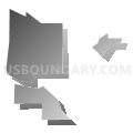 Guernsey town, Wyoming (Gray Gradient Fill with Shadow)