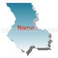 Santa Clara County (East)--Gilroy, Morgan Hill & San Jose (South) Cities PUMA, California (Blue Gradient Fill with Shadow)