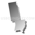 Bristol, Southington & Burlington Towns PUMA, Connecticut (Gray Gradient Fill with Shadow)