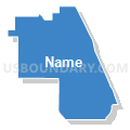 Brevard County (Southeast)--Palm Bay City, Grant-Valkaria & Malabar Towns PUMA, Florida (Solid Fill with Shadow)
