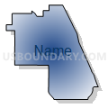 Brevard County (Southeast)--Palm Bay City, Grant-Valkaria & Malabar Towns PUMA, Florida (Radial Fill with Shadow)