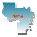 Kisatchie Delta Regional Planning & Development District 1 PUMA, Louisiana (Blue Gradient Fill with Shadow)