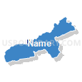 Haywood, Madison, Swain, Graham & Jackson (North) Counties PUMA, North Carolina (Solid Fill with Shadow)