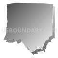 Tarrant County (Southeast)--Arlington (Southeast) & Grand Prairie (Southwest) Cities PUMA, Texas (Gray Gradient Fill with Shadow)