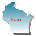 Wisconsin (Blue Gradient Fill with Shadow)