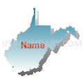 West Virginia (Blue Gradient Fill with Shadow)