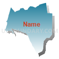 Census Tract 25.02, Santa Barbara County, California (Blue Gradient Fill with Shadow)