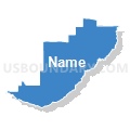 Census Tract 9612, Acadia Parish, Louisiana (Solid Fill with Shadow)