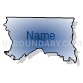 Census Tract 9601, Union Parish, Louisiana (Radial Fill with Shadow)