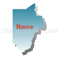 Census Tract 9502, De Soto Parish, Louisiana (Blue Gradient Fill with Shadow)