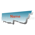 Census Tract 206, Jefferson Parish, Louisiana (Blue Gradient Fill with Shadow)