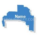 Census Tract 9607, Cheboygan County, Michigan (Solid Fill with Shadow)