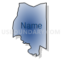 Census Tract 1.02, Wayne County, North Carolina (Radial Fill with Shadow)