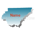 Rabun County School District, Georgia (Blue Gradient Fill with Shadow)