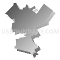 Downingtown Area School District, Pennsylvania (Gray Gradient Fill with Shadow)