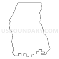 0371 - LEARY Voting District, Calhoun County, Georgia (Light Gray Border)