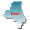 58793, North Dakota (Blue Gradient Fill with Shadow)