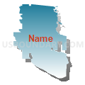 83709, Idaho (Blue Gradient Fill with Shadow)