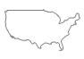 United States mainland ouline map without states (Letter)