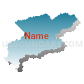 District 3, Wyoming County, West Virginia (Blue Gradient Fill with Shadow)