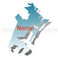 Sixteenth Suffolk District, Massachusetts (Blue Gradient Fill with Shadow)